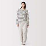 婦人　太番手ボートネック長袖Ｔシャツ