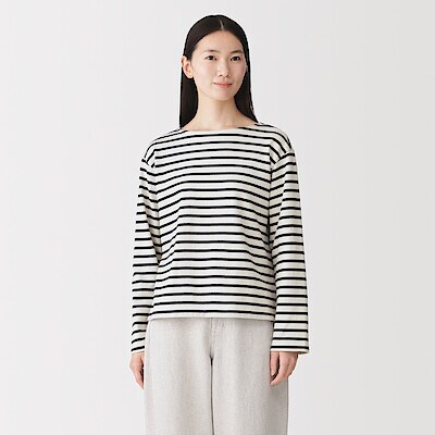 【８月中旬発売予定】婦人　太番手ボートネック長袖Ｔシャツ