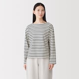 婦人　太番手ボートネック長袖Ｔシャツ