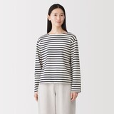 婦人　太番手ボートネック長袖Ｔシャツ