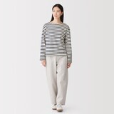 婦人　太番手ボートネック長袖Ｔシャツ