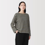 婦人　太番手ボートネック長袖Ｔシャツ
