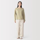 婦人　太番手ボートネック長袖Ｔシャツ