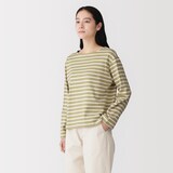 婦人　太番手ボートネック長袖Ｔシャツ