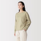 婦人　太番手ボートネック長袖Ｔシャツ