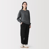 婦人　ワッフル編みクルーネック長袖Ｔシャツ