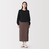 婦人　ワッフル編みクルーネック長袖Ｔシャツ