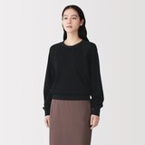 婦人　ワッフル編みクルーネック長袖Ｔシャツ