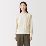 婦人　ワッフル編みクルーネック長袖Ｔシャツ