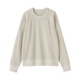 婦人　ワッフル編みクルーネック長袖Ｔシャツ