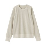 婦人　ワッフル編みクルーネック長袖Ｔシャツ