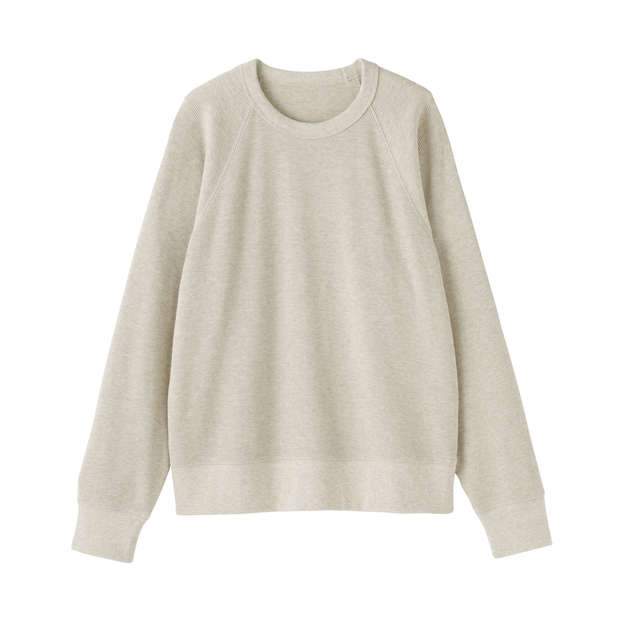 婦人　ワッフル編みクルーネック長袖Ｔシャツ