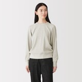 婦人　ワッフル編みクルーネック長袖Ｔシャツ