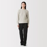 婦人　ワッフル編みクルーネック長袖Ｔシャツ