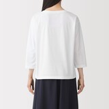 婦人　天竺編みボートネック七分袖Ｔシャツ