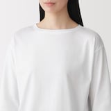 婦人　天竺編みボートネック七分袖Ｔシャツ