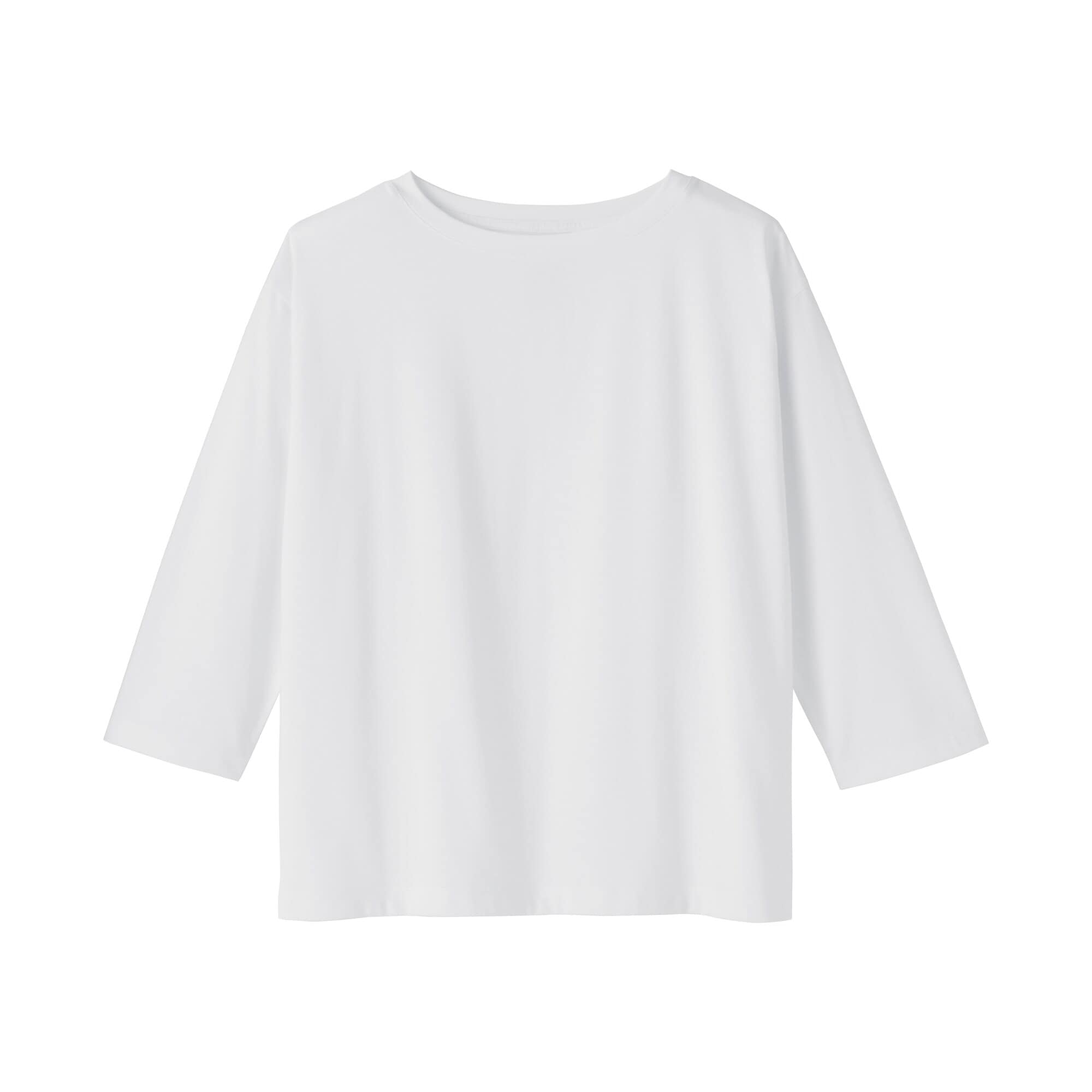 婦人　天竺編みボートネック七分袖Ｔシャツ