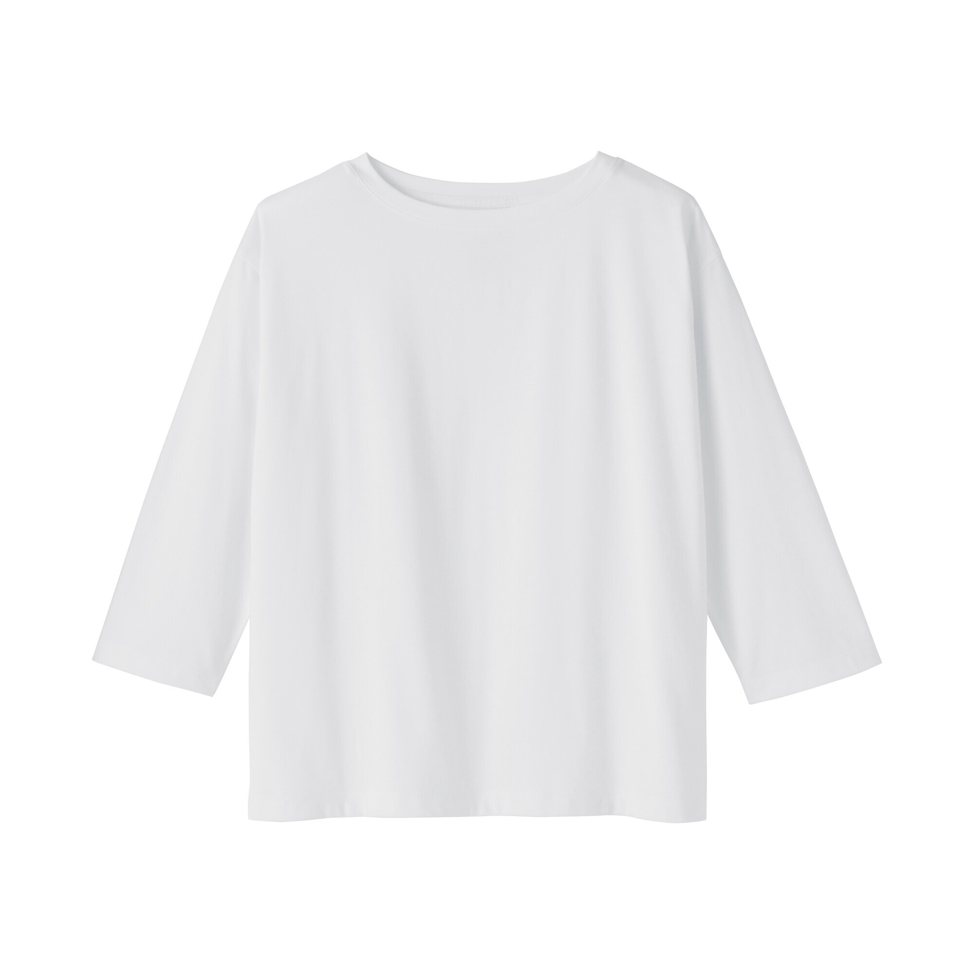 婦人　天竺編みボートネック七分袖Ｔシャツ