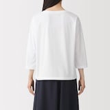 婦人　天竺編みボートネック七分袖Ｔシャツ