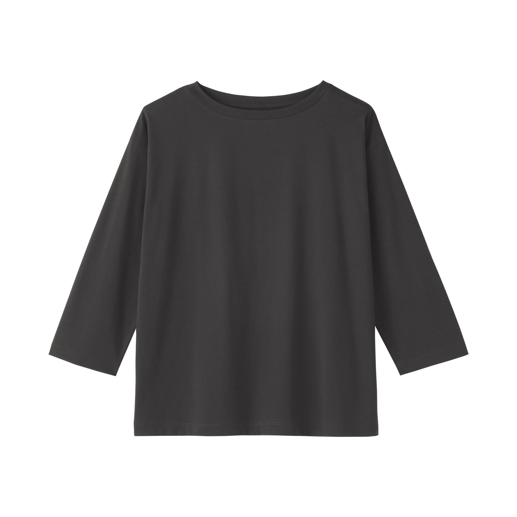 婦人　天竺編みボートネック七分袖Ｔシャツ
