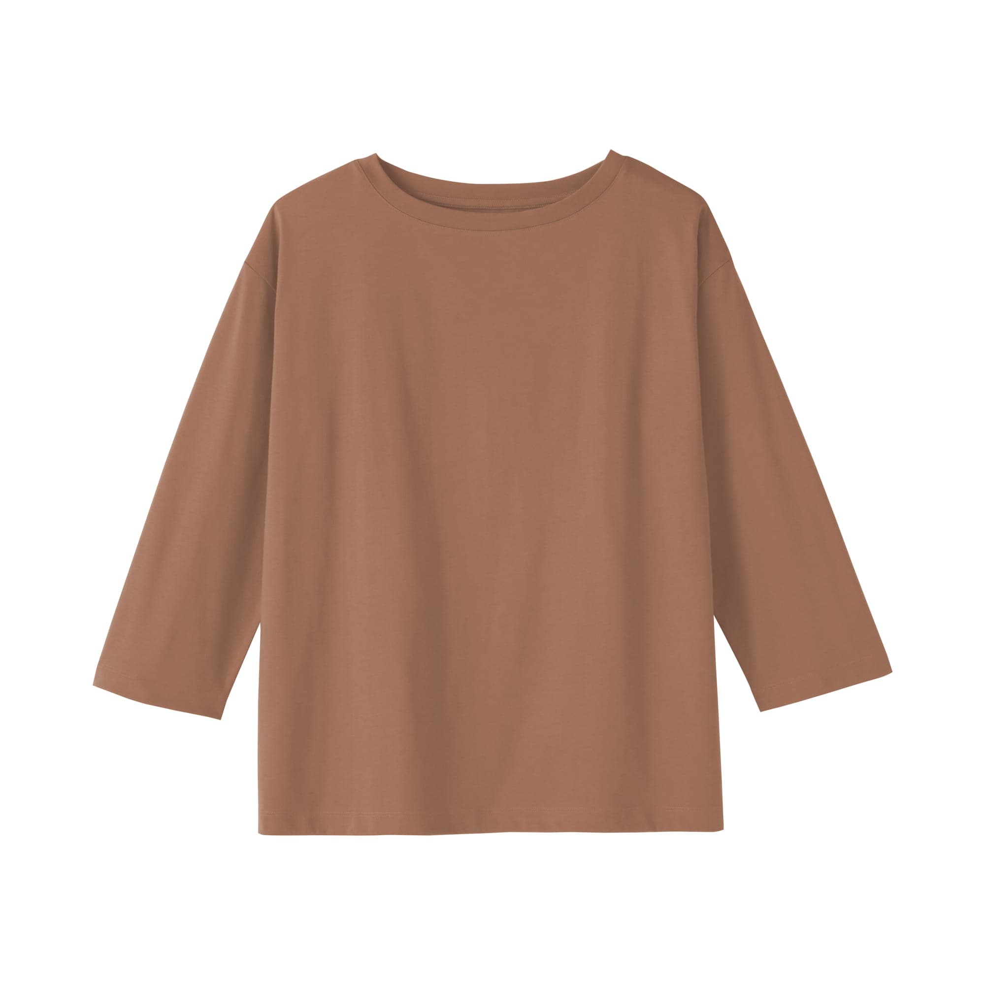 婦人　天竺編みボートネック七分袖Ｔシャツ