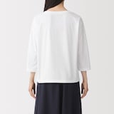 婦人　天竺編みボートネック七分袖Ｔシャツ