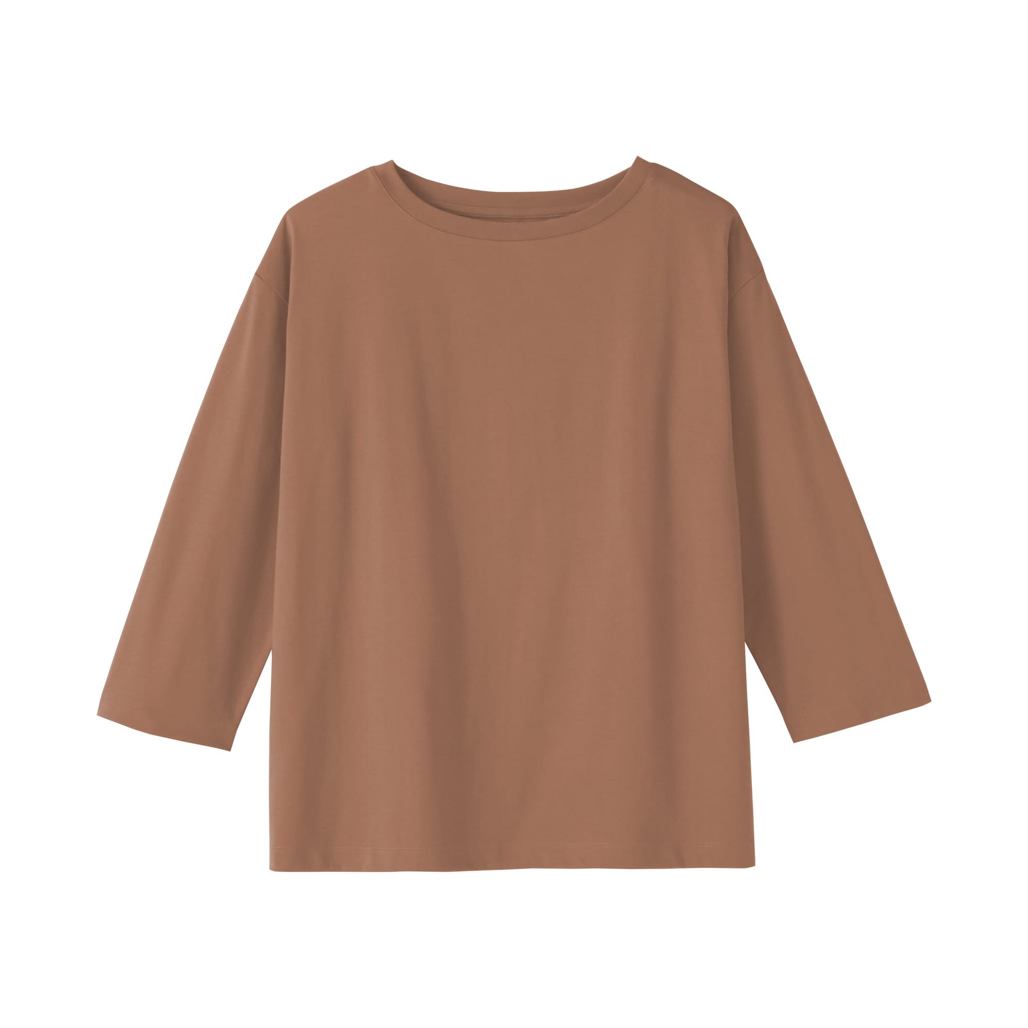 婦人　天竺編みボートネック七分袖Ｔシャツ