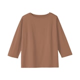 婦人　天竺編みボートネック七分袖Ｔシャツ