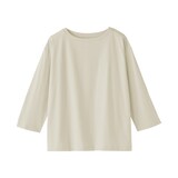 婦人　天竺編みボートネック七分袖Ｔシャツ