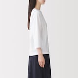 婦人　天竺編みボートネック七分袖Ｔシャツ