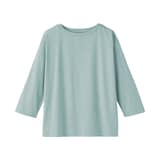 婦人　天竺編みボートネック七分袖Ｔシャツ