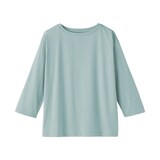 婦人　天竺編みボートネック七分袖Ｔシャツ