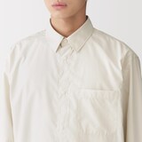紳士　素材に還る　乾きやすいドット釦シャツ