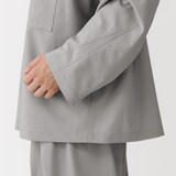 紳士　まっすぐ仕立てた　スタンドカラーオーバーシャツ