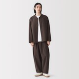 紳士　まっすぐ仕立てた　スタンドカラーオーバーシャツ