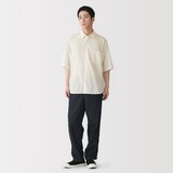 紳士　なめらか　五分袖シャツ