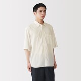 紳士　なめらか　五分袖シャツ