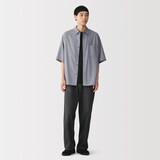 紳士　なめらか　五分袖シャツ