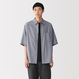 紳士　なめらか　五分袖シャツ