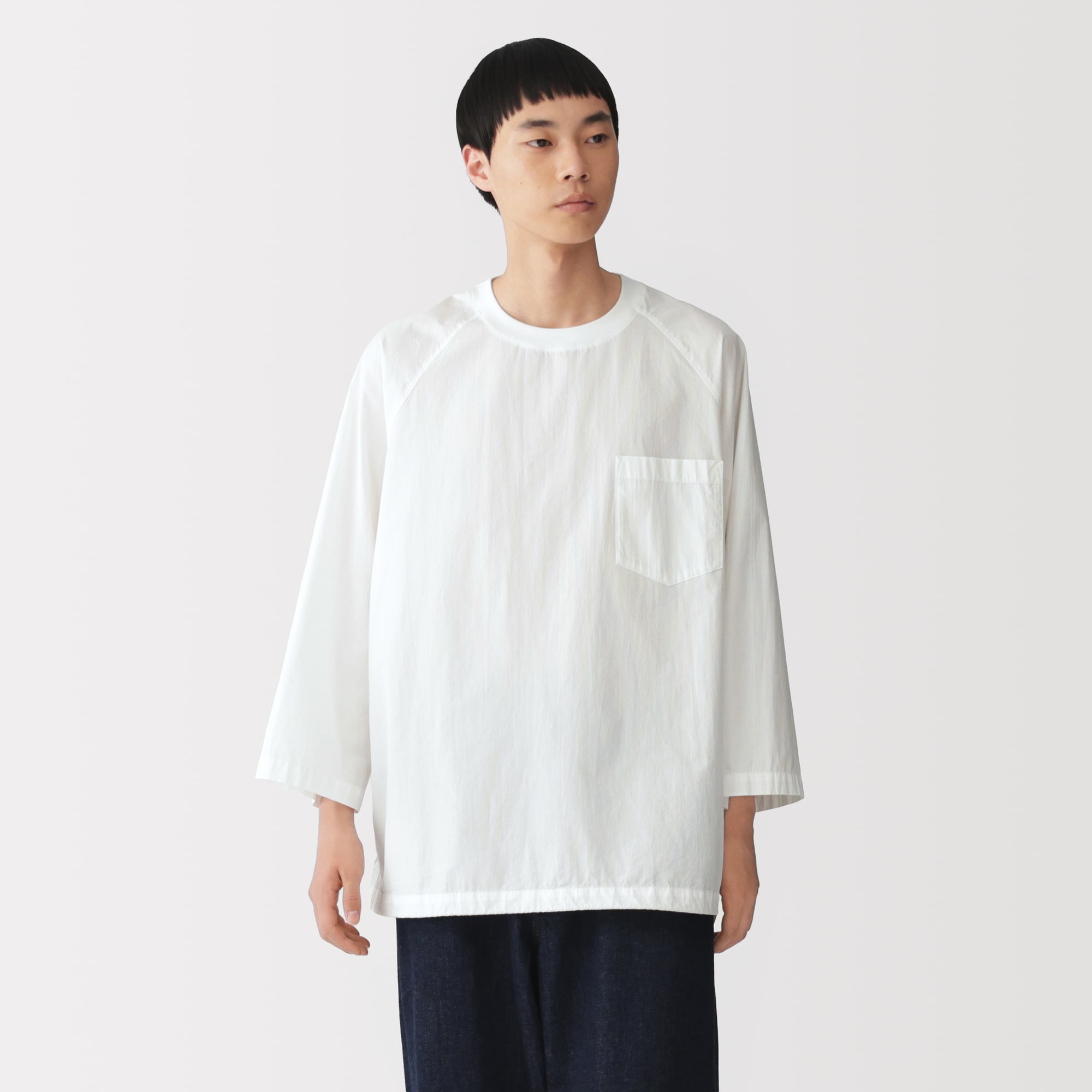 紳士　涼感　プルオーバー布帛Ｔシャツ