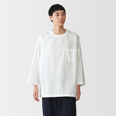 紳士　涼感　プルオーバー布帛Ｔシャツ