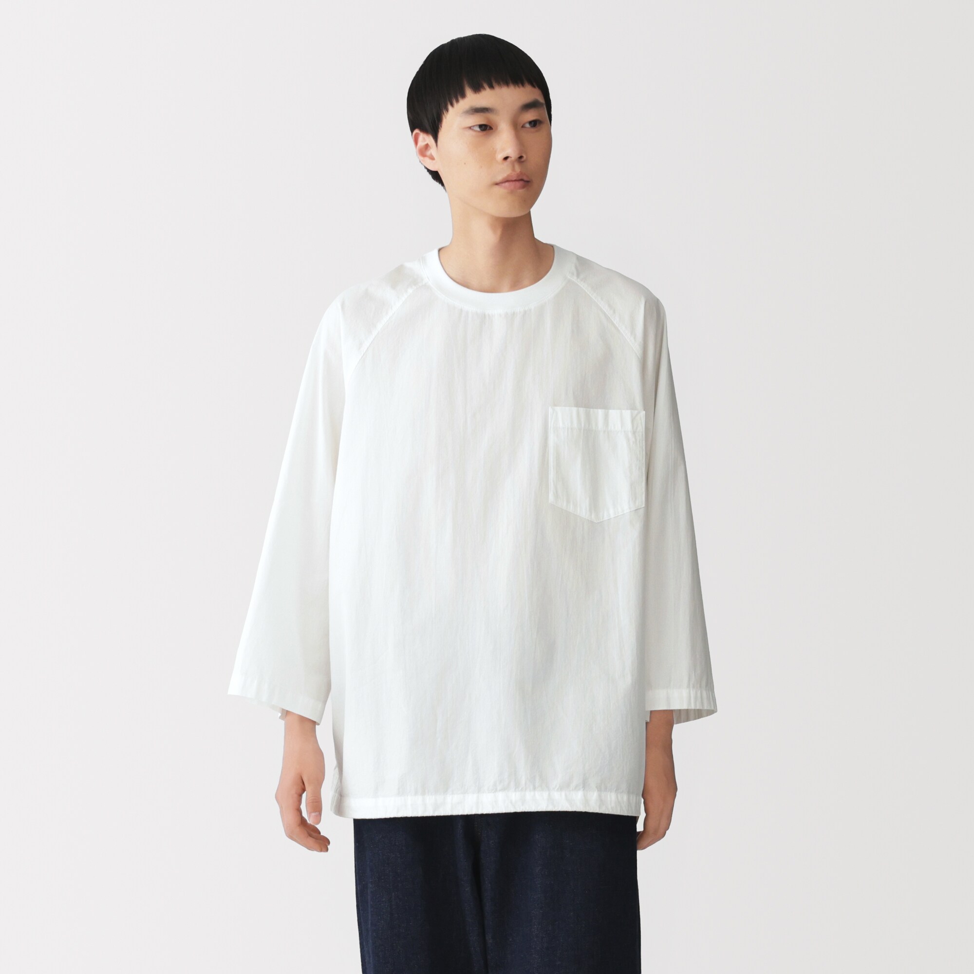 紳士　涼感　プルオーバー布帛Ｔシャツ