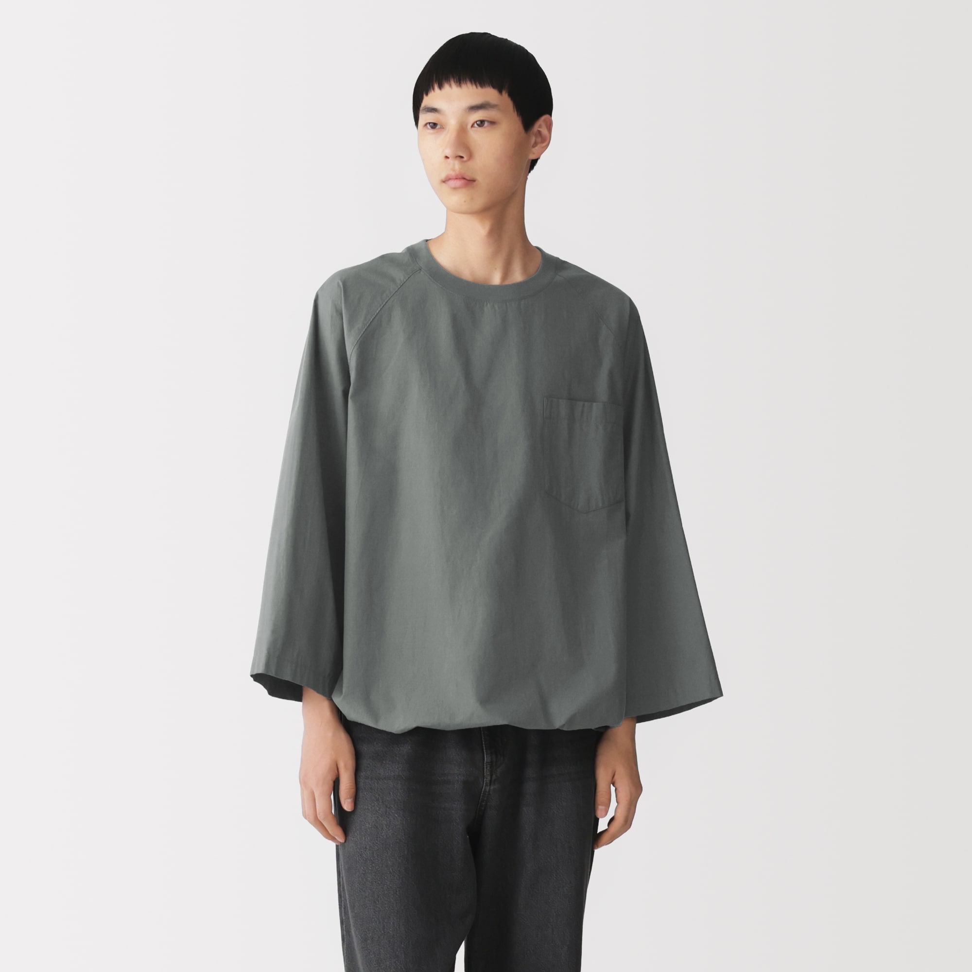 紳士　涼感　プルオーバー布帛Ｔシャツ