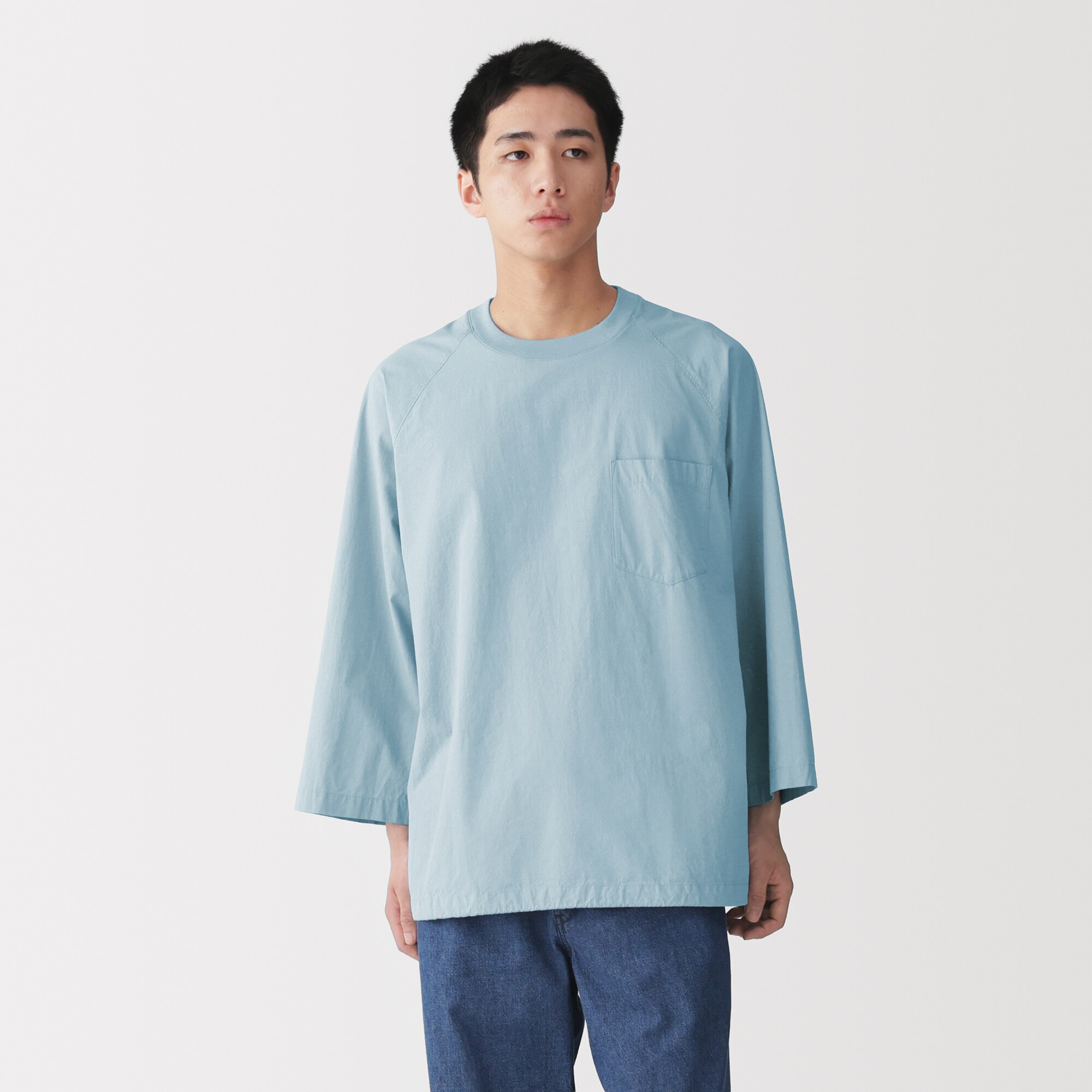 紳士　涼感　プルオーバー布帛Ｔシャツ