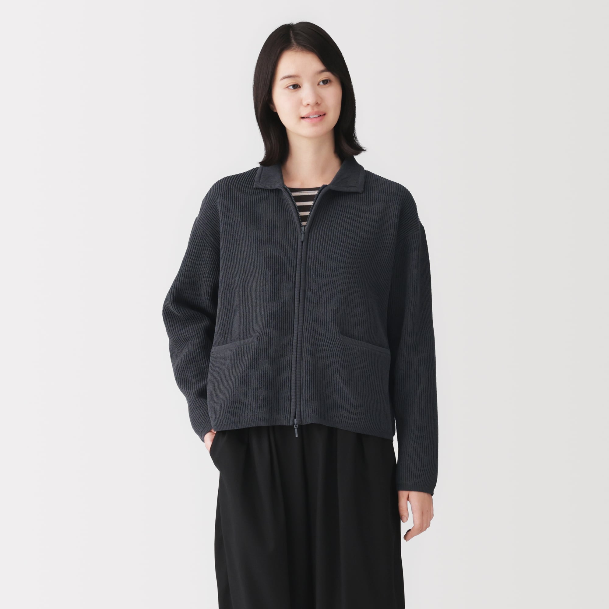 婦人 洗えるフルジップカーディガン | 無印良品