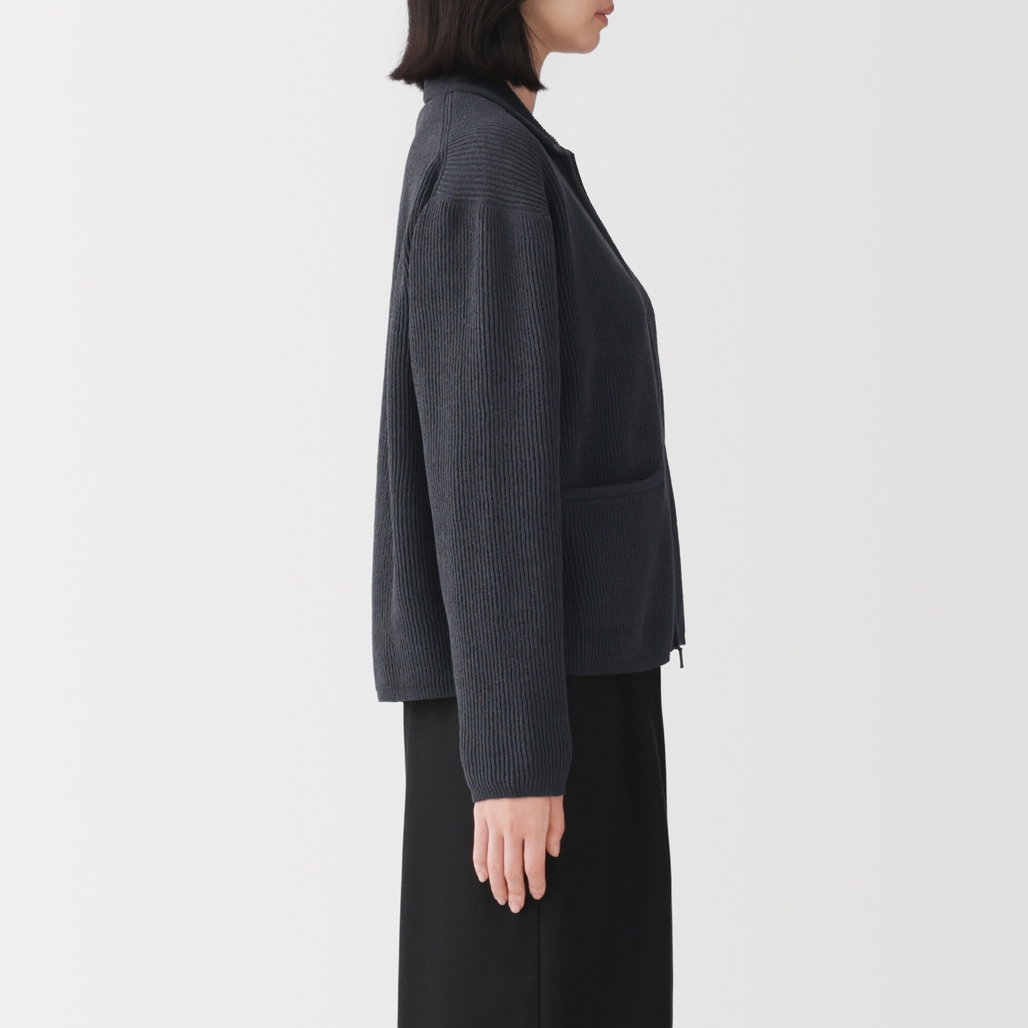 婦人　洗えるフルジップカーディガン