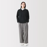 婦人　ウール混ブークレヘンリーネックセーター