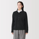 婦人　ウール混ブークレヘンリーネックセーター