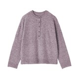 婦人　ウール混ブークレヘンリーネックセーター