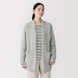 婦人　ウール混ブークレミドルカーディガン